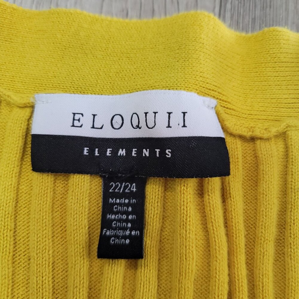 Eloquii Elements Yellow Ribbed Button-Up Cardigan… - image 4